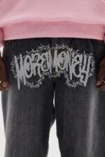 More Money Razor Logo Denim Grau Verwaschen