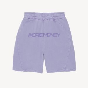 More Money – Shorts mit Logo in verwaschenem Lila