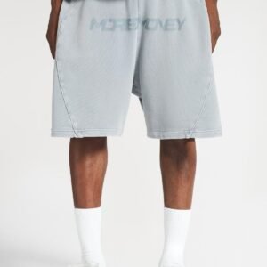 More Money – Shorts mit Logo in verwaschenem